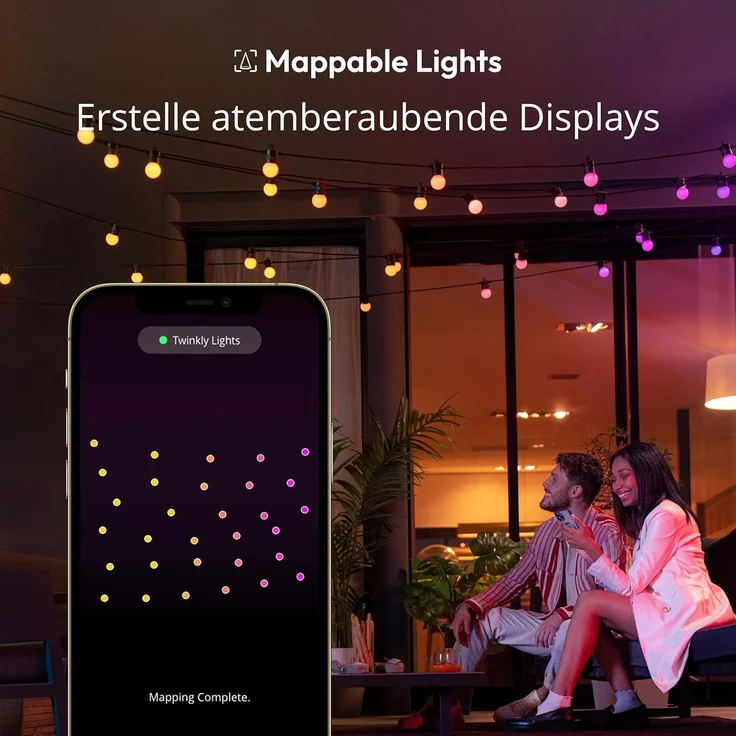 Twinkly Festoon Lights 20 RGB Party Lichterkette Starter Kit – Bild 3