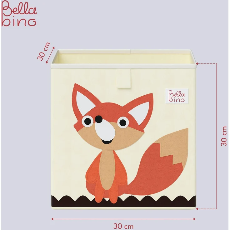 Bellabino 'Helme' Aufbewahrungsbox Fuchs, aus Oxford-Gewebe, 30 x 30 x 30 cm, beige – Bild 2