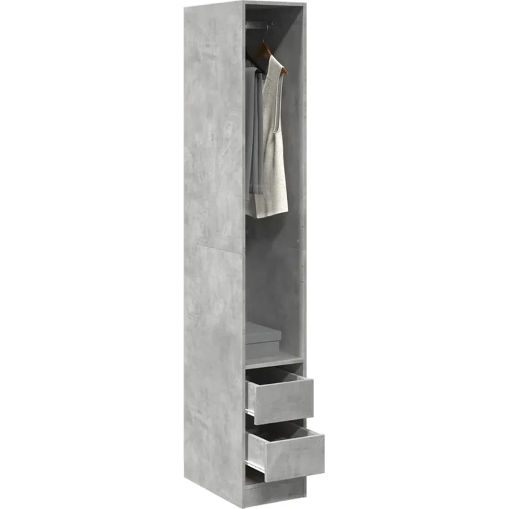 vidaXL Kleiderschrank Betongrau 30x50x200 cm Holzwerkstoff 3307741 – Bild 1