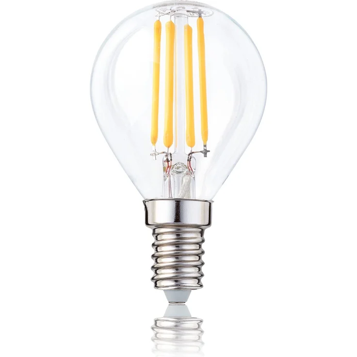 hellum E14 LED Glühbirne, G45 LED Lampe 4,5W als Ersatz Leuchtmittel für 40-Watt Glühbirne, E14 warmweiß mit 2700 Kelvin, 470 Lumen Klar, 1 Stück 208115