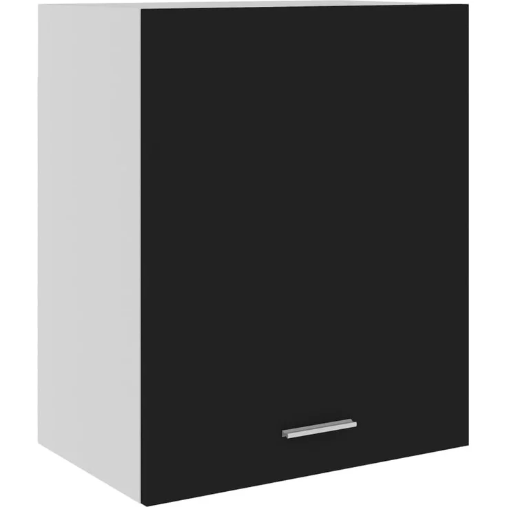 vidaXL Hängeschrank 2 Regalböden Küche Schrank Einbauküche Küchenzeile Küchenmöbel Oberschrank Küchenschrank Schwarz 50 x 31 x 60 cm Holzwerkstoff