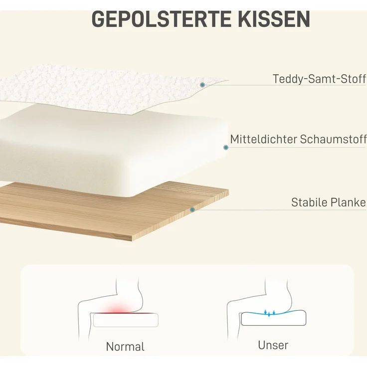 MELAYR, Homeoffice-Stuhl, höhenverstellbarer Bürostuhl mit Rollen, Samtartiger Bezug, 60 x 61 x 88 cm, Cremeweiß – Bild 6