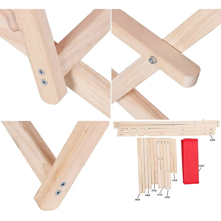 Sonnenliege Armlehne Anthrazit Strand Campingstuhl Holz klappbar Faltsitz Balkon – Bild 5