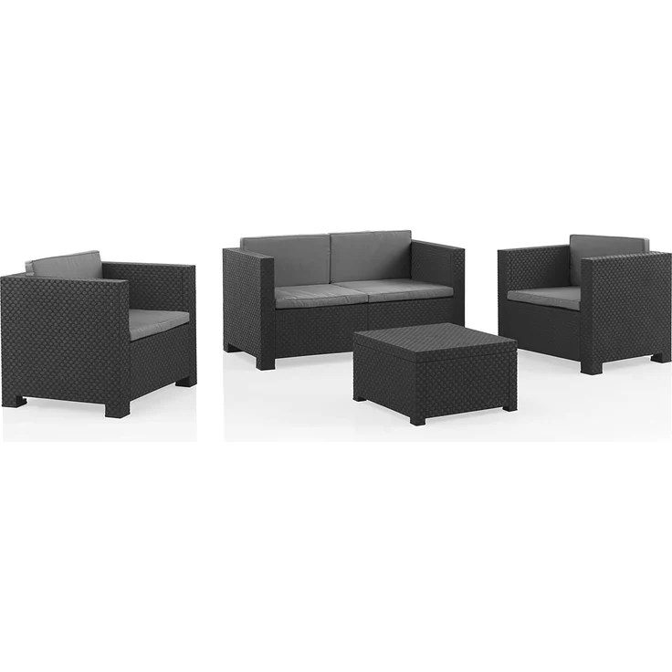 Shaf - Diva | Lounge Gartenmöbel Set 4 Personen | Balkonmöbel Set für Terrasse oder Garten - Graphit – Bild 1