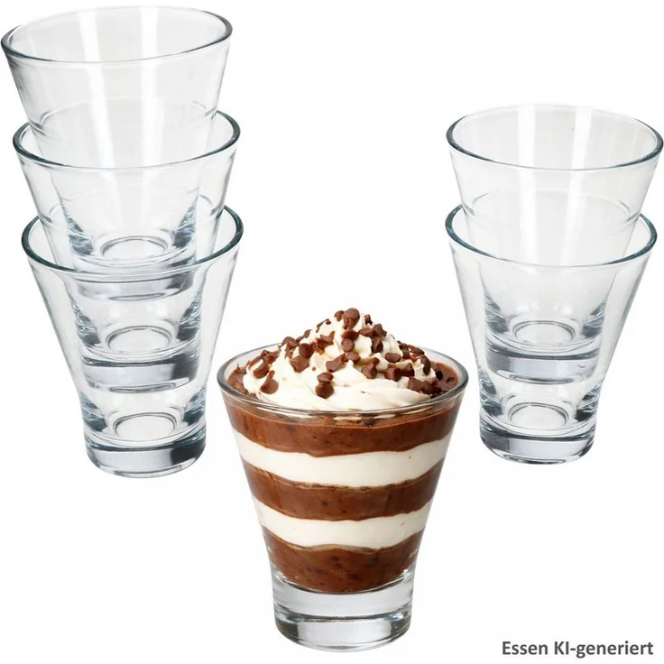 MamboCat Glas MamboCat YPSI 6x Dessertgläser Glas 150ml Dessert Snacks Salat Shots, Glas – Bild 1