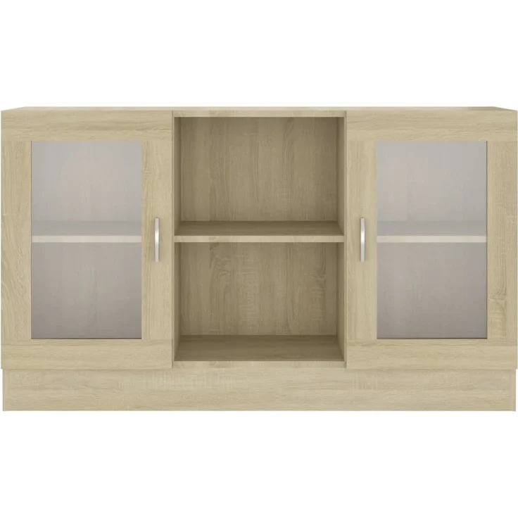 Vitrinenschrank, Kommode, Sideboard Sonoma-Eiche 120 x 30,5 x 70 cm Holzwerkstoff – Bild 6
