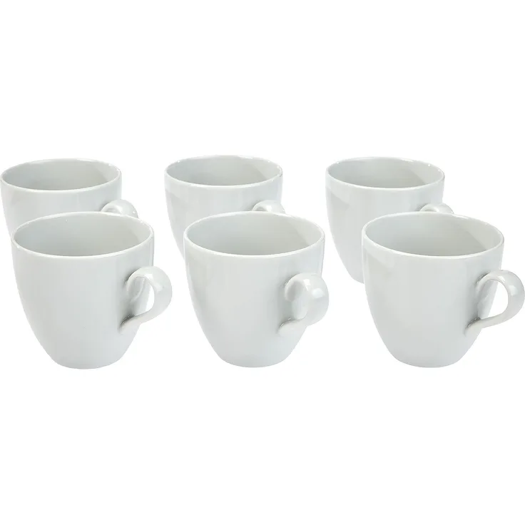 Alessi Mami Kaffee Obertasse 6 Stück aus weißem Porzellan 8,0cm