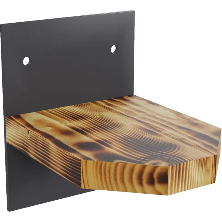 QLS Katzen-Kletterwand LOFT Wandmontage, Set Aus Metall pulverbeschichtet und Holz Geflammt 10 Teilig – Bild 7