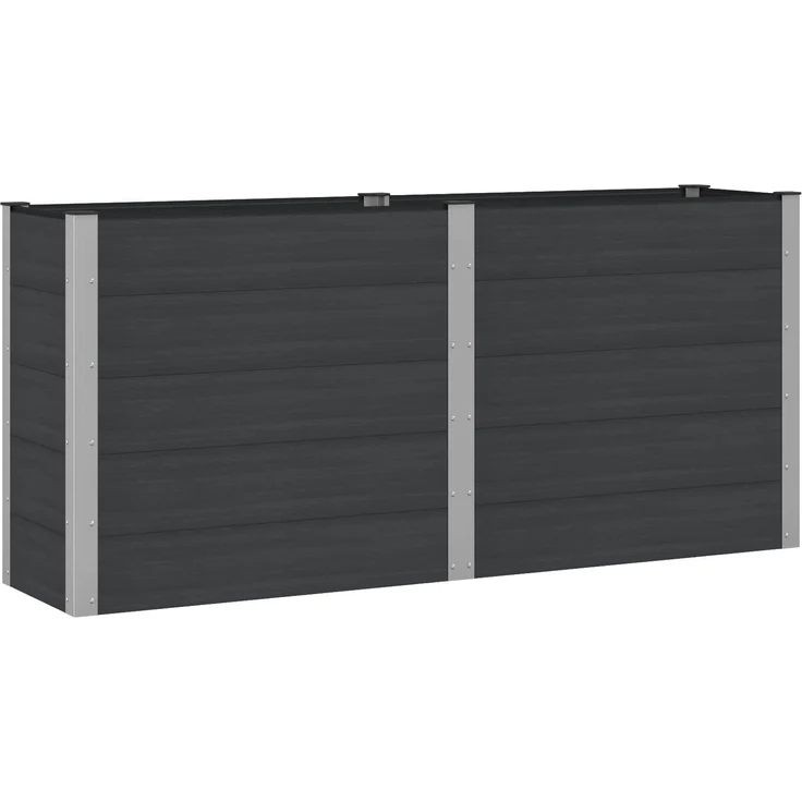vidaXL Hochbeet Schwarz 200 x 50 x 91 cm WPC und Aluminium 42038985 – Bild 2