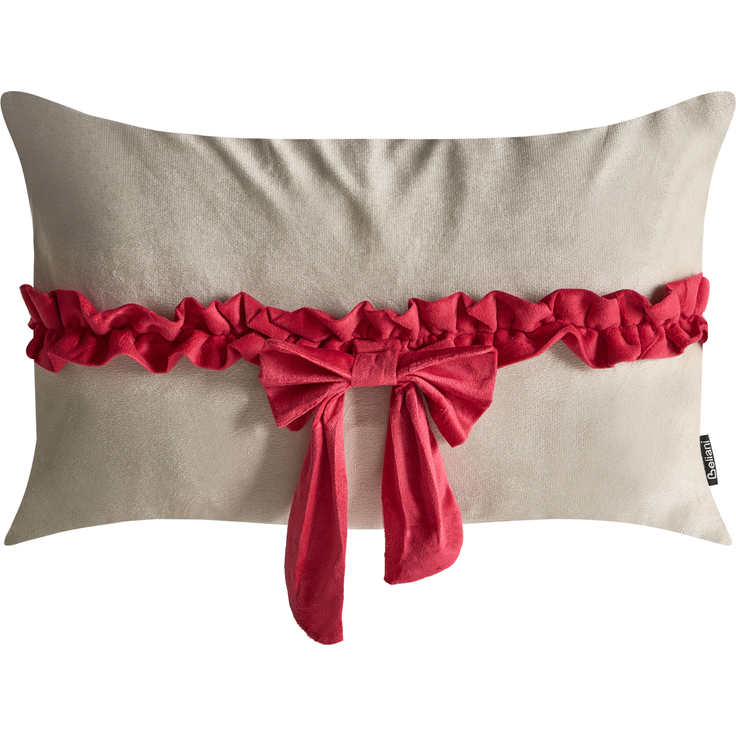 Dekokissen 2er Set BELLE Samtstoff 50 x 30 cm Taupe Weihnachtsmotiv – Bild 4