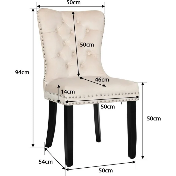 Puluomis Esszimmerstuhl (2/4/6/8 Set Grau/ Schwarz/Beige, 6 St), Samt Stuhl mit hoher Rückenlehne, Küchenstuhl mit Holzbeinen – Bild 4