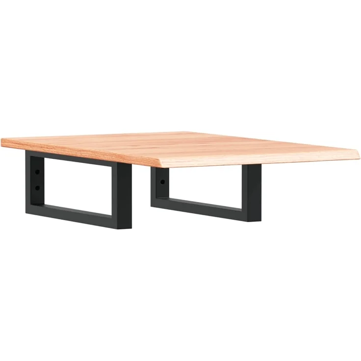 vidaXL Waschtischplatte mit Halterung Stahl und Massivholz Eiche 3302557 – Bild 1