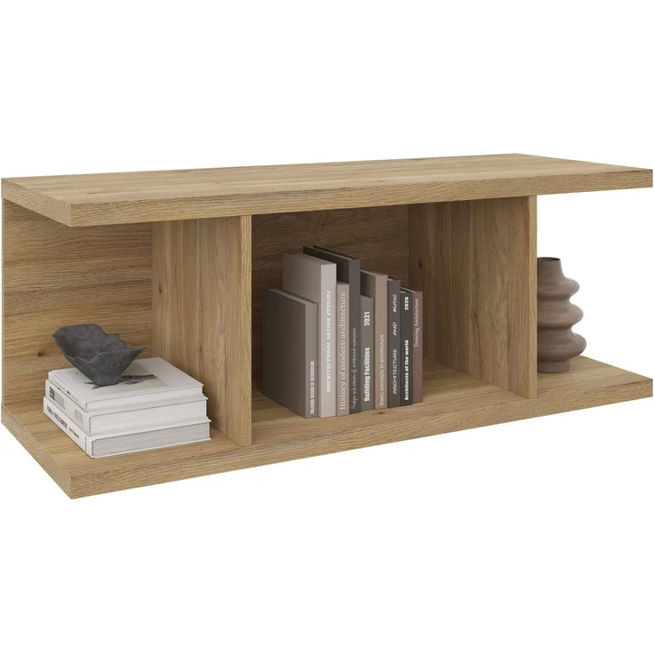 Carryhome 'TINO OFFICE' Aufsatzregal breit Zubehör, MDF Eiche, 105 x 40.4 x 40.3 cm, mit 2 Fächern – Bild 5