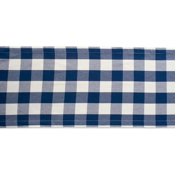 DII Buffalo Check Collection Tischläufer, klassischer Bauernhaus-Tischläufer, 35,6x183,8 cm, Marineblau/Creme – Bild 3