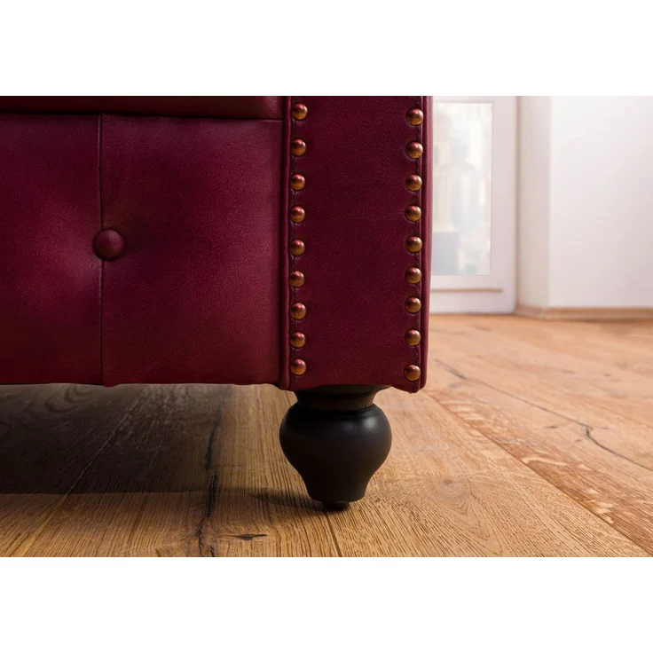 Sessel Echtleder 105x82x75 rot CHESTERFIELD #402 – Bild 6