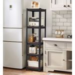 SONGMICS Schwerlastregal mit verstellbaren Ablagen, Stahl / MDF vintagebraun-schwarz, 150 x 37 x 37 cm