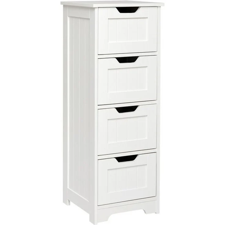 Mondeer Badkommode Badezimmerschrank, Kommode aus Holz, Sideboard mit Stauraum, Modern, Weiß – Bild 4