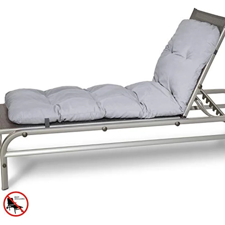 Beautissu Rollliegen Auflage Flair RL Hellgrau, 190 x 60 x 8 cm – Bild 6
