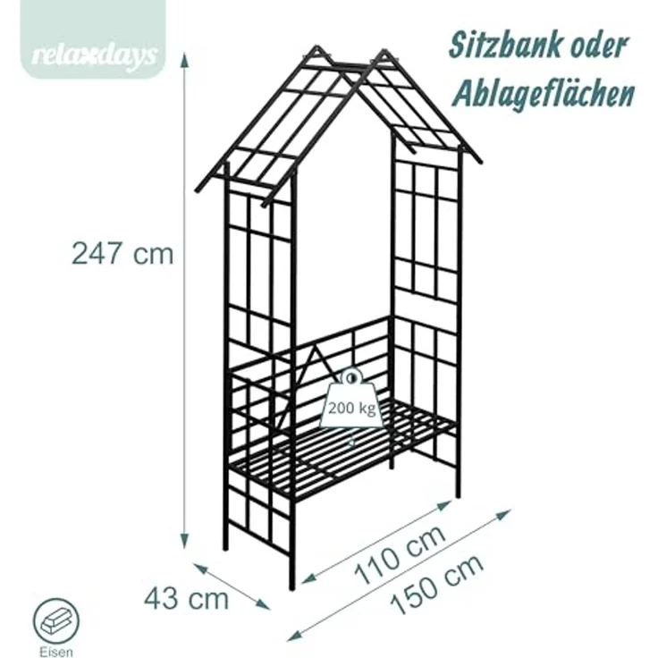 Rosenbogen mit Sitz- oder Blumenbank 10052851 – Bild 4
