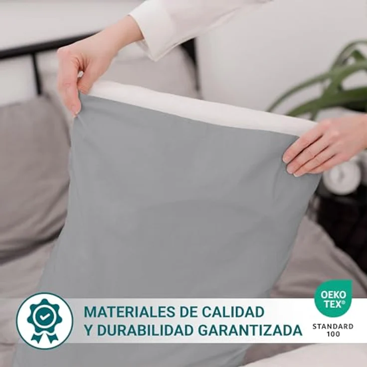 ECOMMERC3 Kissenbezug, 90 cm, extra weich und bequem, Silbergrau, atmungsaktiv, leicht zu waschen – Bild 3