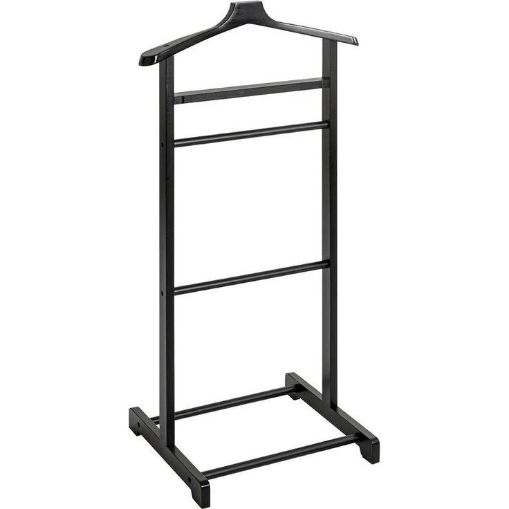 Haku Herrendiener aus Bambus, schwarz lackiert, Scandinavian Design, Anzugständer/Kleiderbutler, 48x36x97 cm – Bild 1