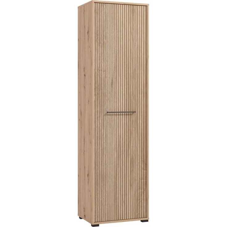 INOSIGN Garderobenschrank Landes Kleiderschrank, Stauraumschrank, Flurschrank, Höhe 198 cm Fronten in Artisan Eiche mit Streifen, mit einer Kleiderstange – Bild 3