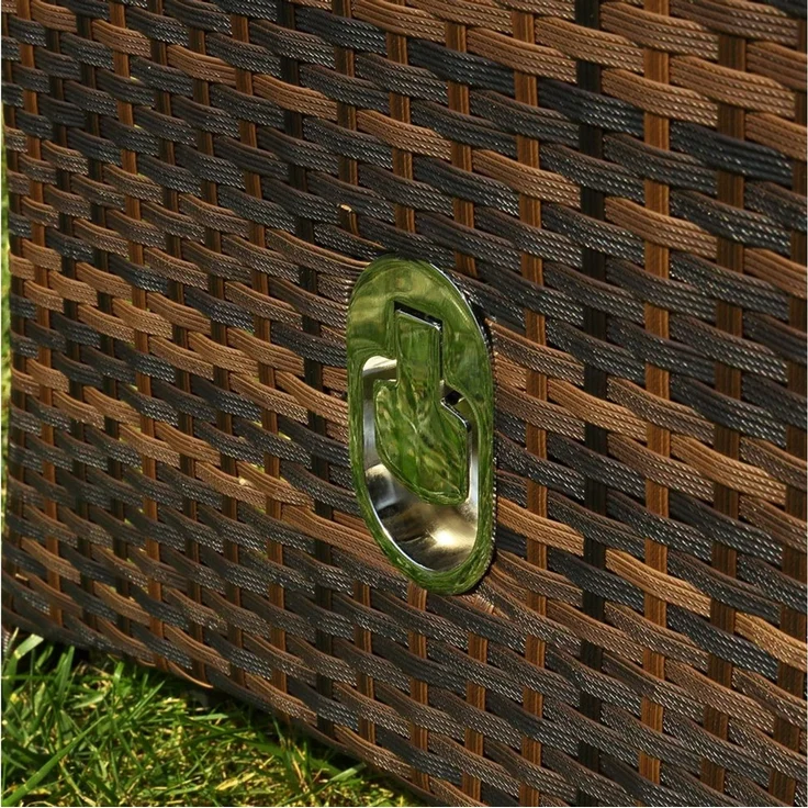 Melko Balkonset Sitzgarnitur Polyrattan Braun Sitzgruppe Essgarnitur Gartenmöbel Set, (elegantes Set im Lounge-Design, 3-tlg, inkl. Auflagen für mehr Komfort), 3-teiliges Rattanmöbel Set mit verstellbarer Rücken- & Fußlehne – Bild 3