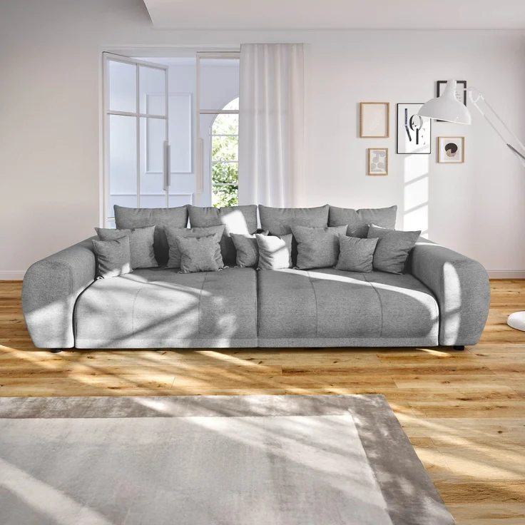 Bigsofa Geflechtstoff 310 x 135 x 86 grau MIRELLA – Bild 2