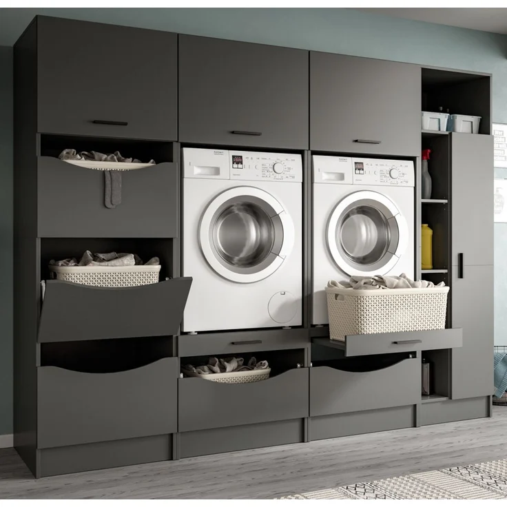 Waschmaschinenumbau Set Flexy in grau 242 x 196 cm – Bild 6