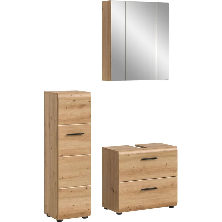 Badkombination (B/H/T: 105x185x30 cm) in Artisan Oak Nachbildung und Artisan Oak Nachbildung – Bild 1
