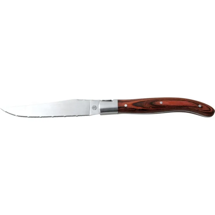 LAGUIOLE Steakmesser 6 Steakmesser LAGUIOLE L´ECLAIR NEU+OVP in der Holz-Schatulle (6 Stück), Dunkelbraun