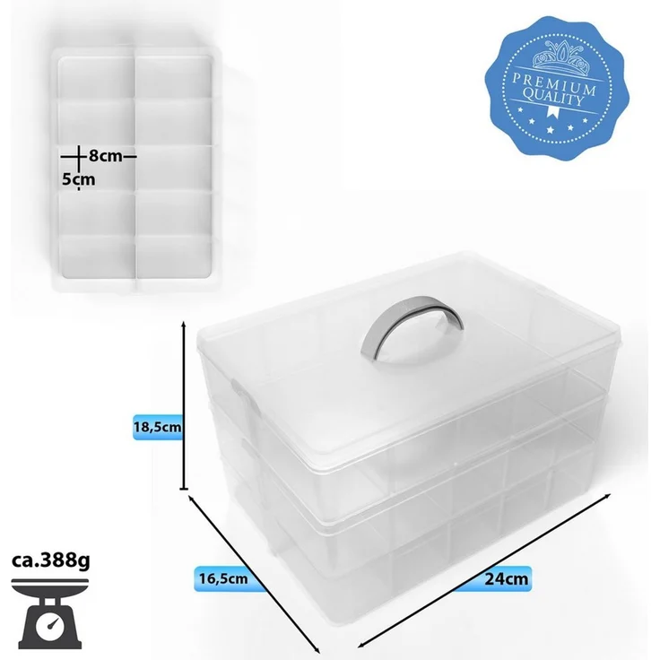 BigDean Organizer Sortierbox für Kleinteile aus hochwertigem Kunststoff mit 21 Fächern (Set, 1 St, Kleinteilebox), Kleinteilemagazin - Deko, Figuren, Spielzeug, Sammelkram etc – Bild 3