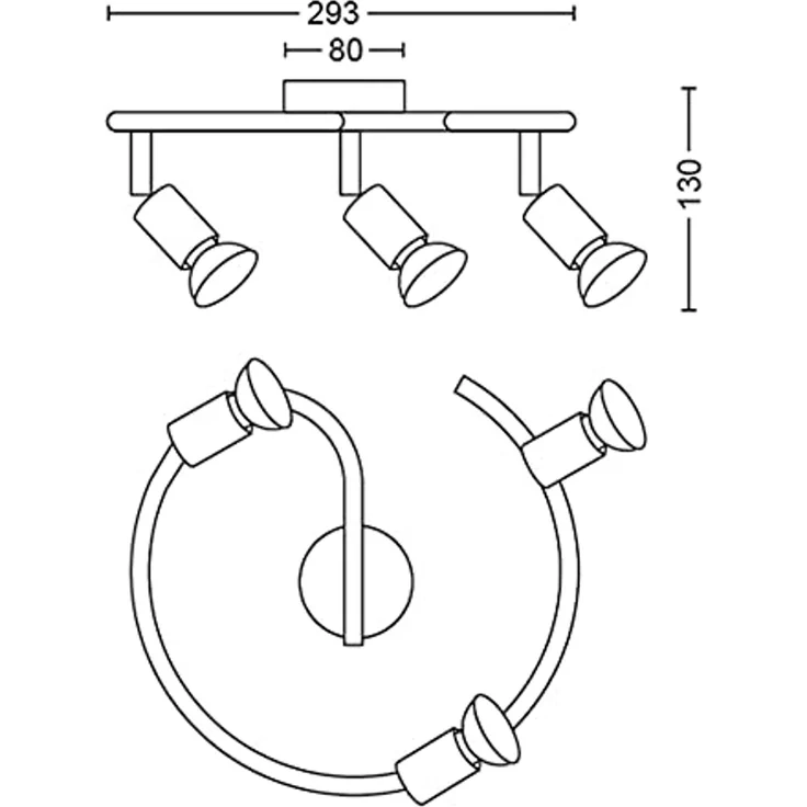 Philips Aufbauspot Strahler Oberflächenbeleuchtung GU10 3 Glühbirne(n) 220-240 V Schwarz – Bild 3