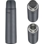 THERMOcafé by THERMOS TC BEVERAGE BOTTLE graphite grey mat 0,70l, Thermosflasche mit Becher aus Edelstahl, 12h heiß & 24h kalt, Auslaufsicher, für Schule, Unterwegs & Büro