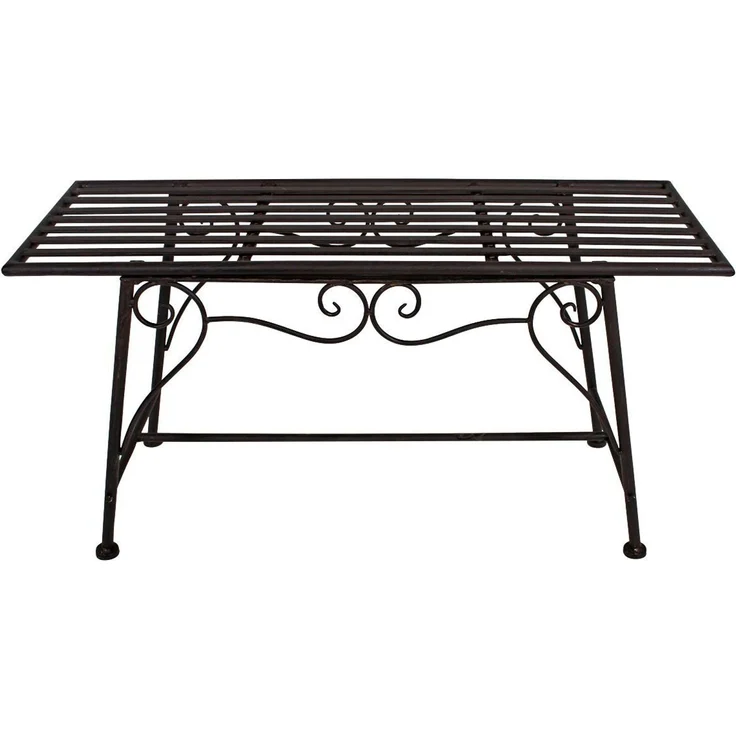 Gartenbank LORIN dunkelbraun lackiert, Rost-Optik – Bild 2