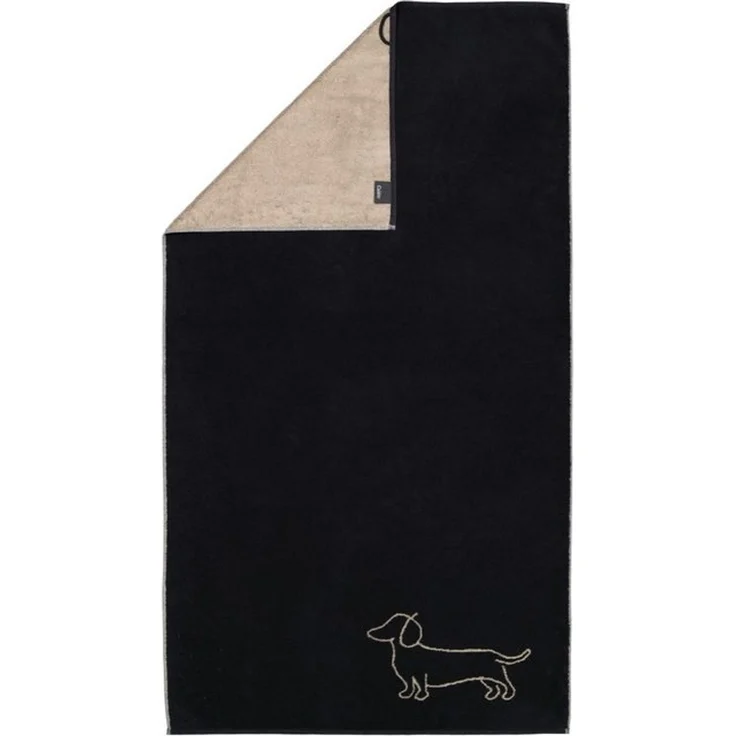 Cawö Handtuch Cawö Handtuch Duschtuch Gästetuch We love Dogs 6248-93 Dackel Schwarz, Walkfrottier, 100% Baumwolle – Bild 4