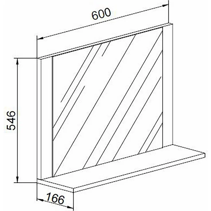 VCM Badmöbel Spiegel Lendas 915167 Honig-Eiche H. 55 x B. 60 x T. 17 cm – Bild 3