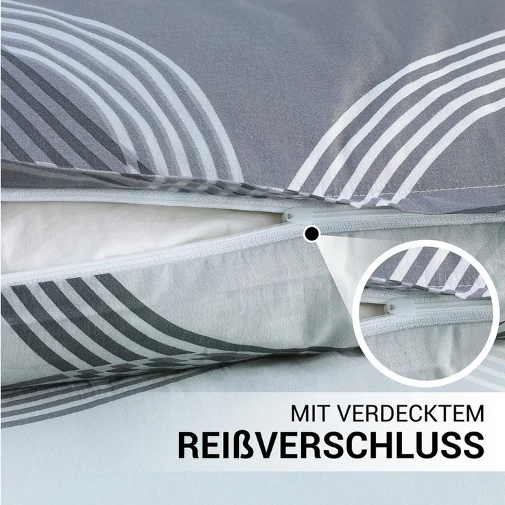 Malika Bettwäsche 135x200 + 80x80 cm atmungsaktiver Baummwoll Renforce Bettbezug, Renforce Baumwolle, 2 teilig, Für Allergiker geeignet, pflegeleicht, angenehm weicher Stoff – Bild 3