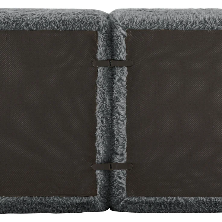 DESVIAE Sofa modular aus Plüschstoff Grau, rahmenlos mit rutschfester Basis, 291 x 179 x 73 cm – Bild 9