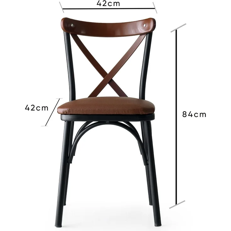 Skye Decor 'Ekol - 1332 V4' Stuhlset (4-teilig), Braun, 42 x 84 x 42 cm – Bild 7