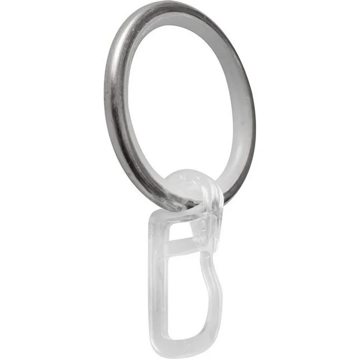 Garduna Gardinenring Edelstahl-Optik, für Ø16 & Ø20mm Gardinenstangen, (Set, 100-St, im Set à 20 oder 100 Stück mit Gleiteinlage) – Bild 2