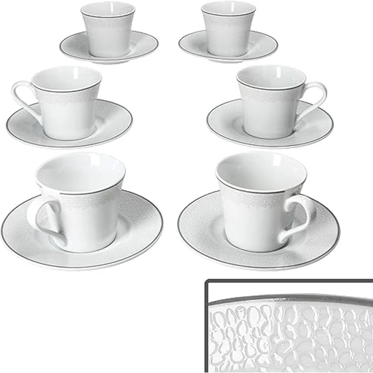 Ritzenhoff & Breker Tasse Ritzenhoff Venezia Espressotasse + Untertasse für 6 Personen, Porzellan – Bild 2
