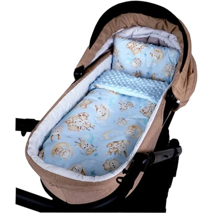 Kinderdecke BABYLUX Babydecke MINKY 2Set Kuscheldecke Decke 75 x 60cm Kinderwagen, BabyLux, MP163 Blau + Schnuckis – Bild 2