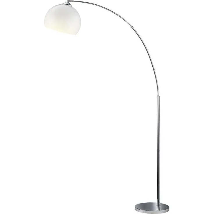 Bogenstehlampe, Metall, Acryl, weiß, E27, H 180 cm