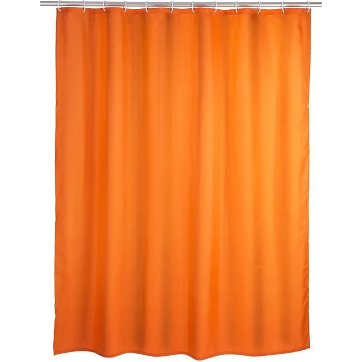 WENKO UNI Duschvorhang 180 x 200 cm, Orange, waschbar – Bild 5