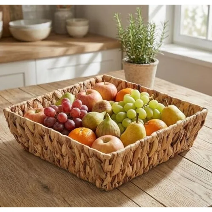 Schale aus Wasserhyazinthe 28x28 cm, Dekoschale, Obstschale