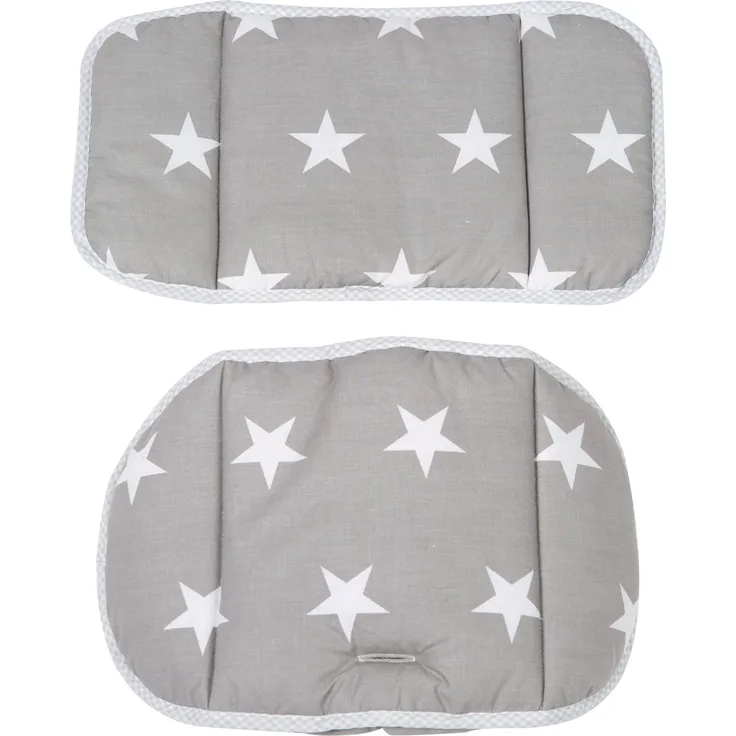 roba Sitzverkleinerer 'Little Stars' - 2-teiliges Sitzkissen für Treppenhochstühle - Grau / Weiß