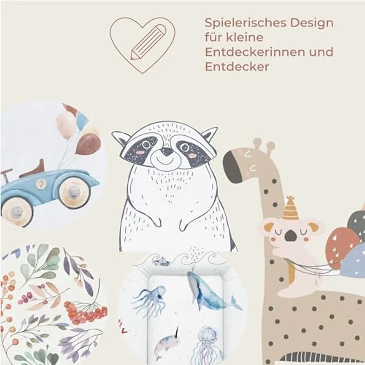 Ceba Baby® weiche Wickelauflage 50x70 cm - Baby Wickelunterlage - Wickeltischauflage für Junge und Mädchen - Wasserdicht, abwaschbar - OEKO-TEX® Standard 100 - Made in EU - Glamour-Stil – Bild 7