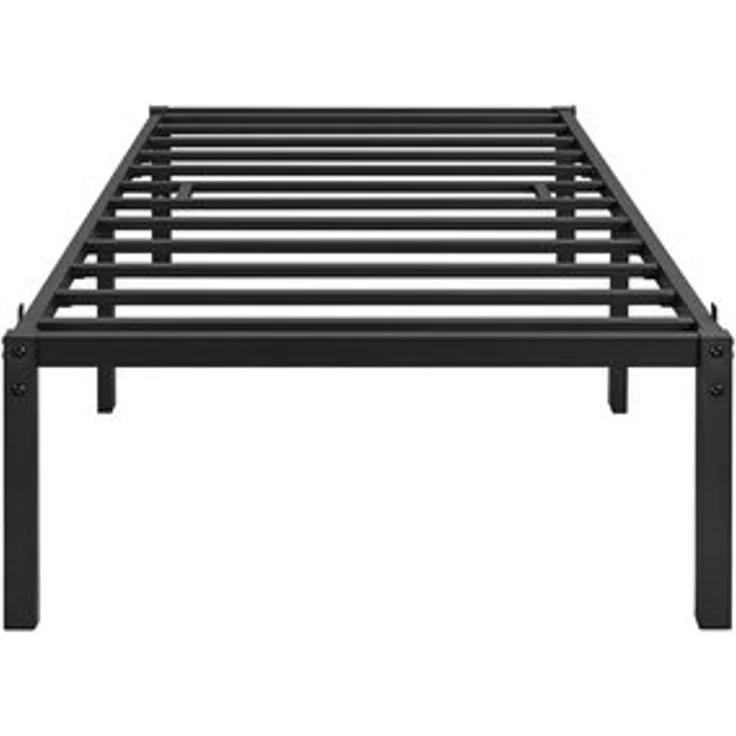 Yaheetech Bettgestell 190 x 90 cm, Metallbett Modern Jugendbett mit Lattenrost, Schwarz – Bild 4