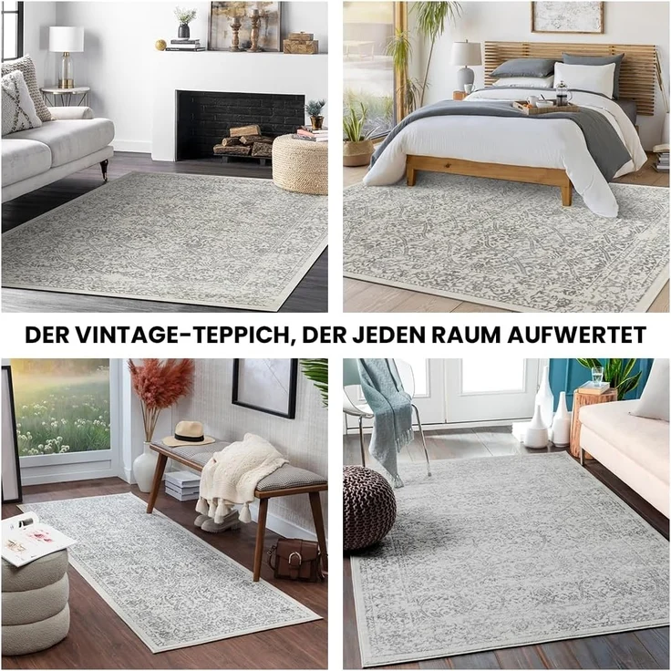 Livabliss Teppich EJURA, rechteckig, Höhe: 8 mm, Vintage Orientteppich, Kurzflor Boho Wohnzimmerteppich, Läufer – Bild 5